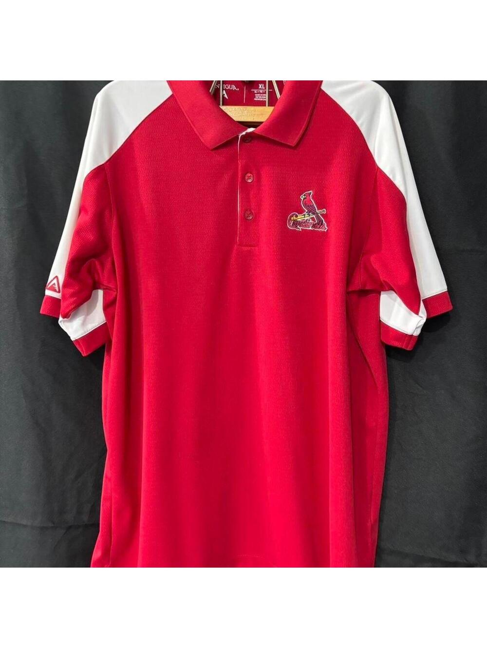 Antigua St. Louis Cardinals Polo Shirt Men's XL Red Performance Golf Shirt